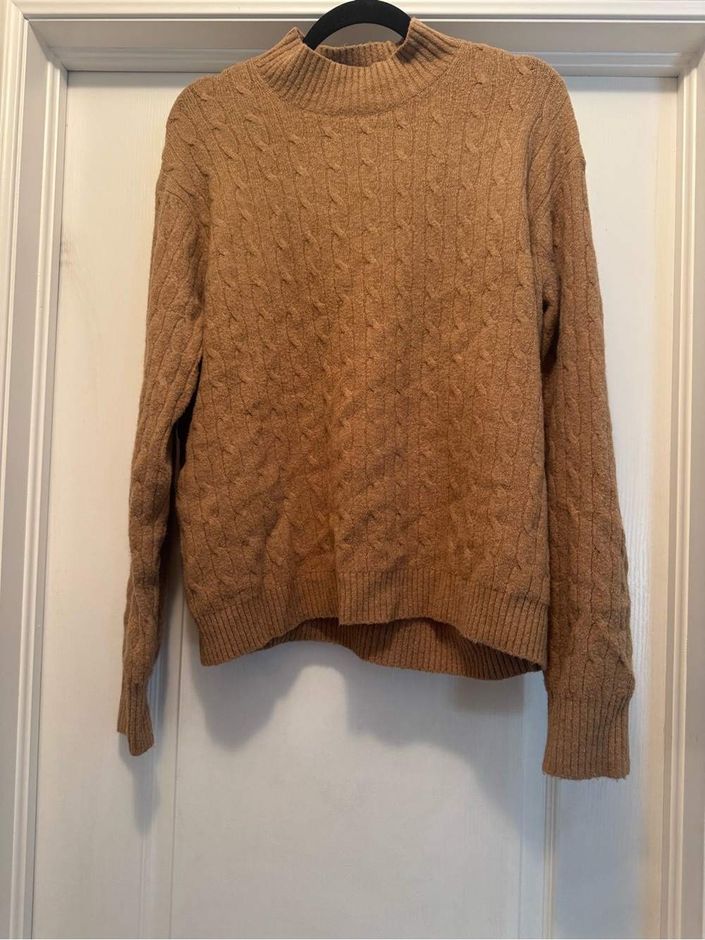J Crew Factory Cable knit sweater tan colour size XL